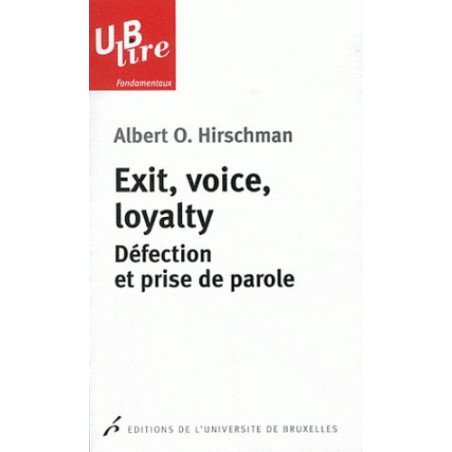 Exit, voice, loyalty - Défection et prise de parole