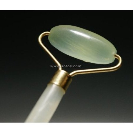 Jade massage roller for facial rejuvenation