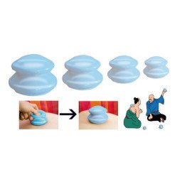 Cupping cups in silicone - set of 4 pieces : Ø inside 3 cm, 4 cm, 5 cm